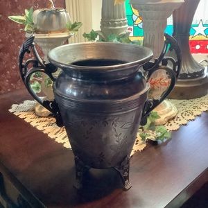 Antique Pairpoint #2017 victorian silver plate handled vase